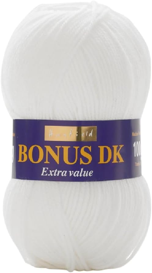 Sirdar Hayfield Bonus DK Double Knitting Yarn, White (961), 100g