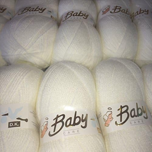 5 x 100g Wool Craft Baby Care DK Yarn Knitting Pattern White