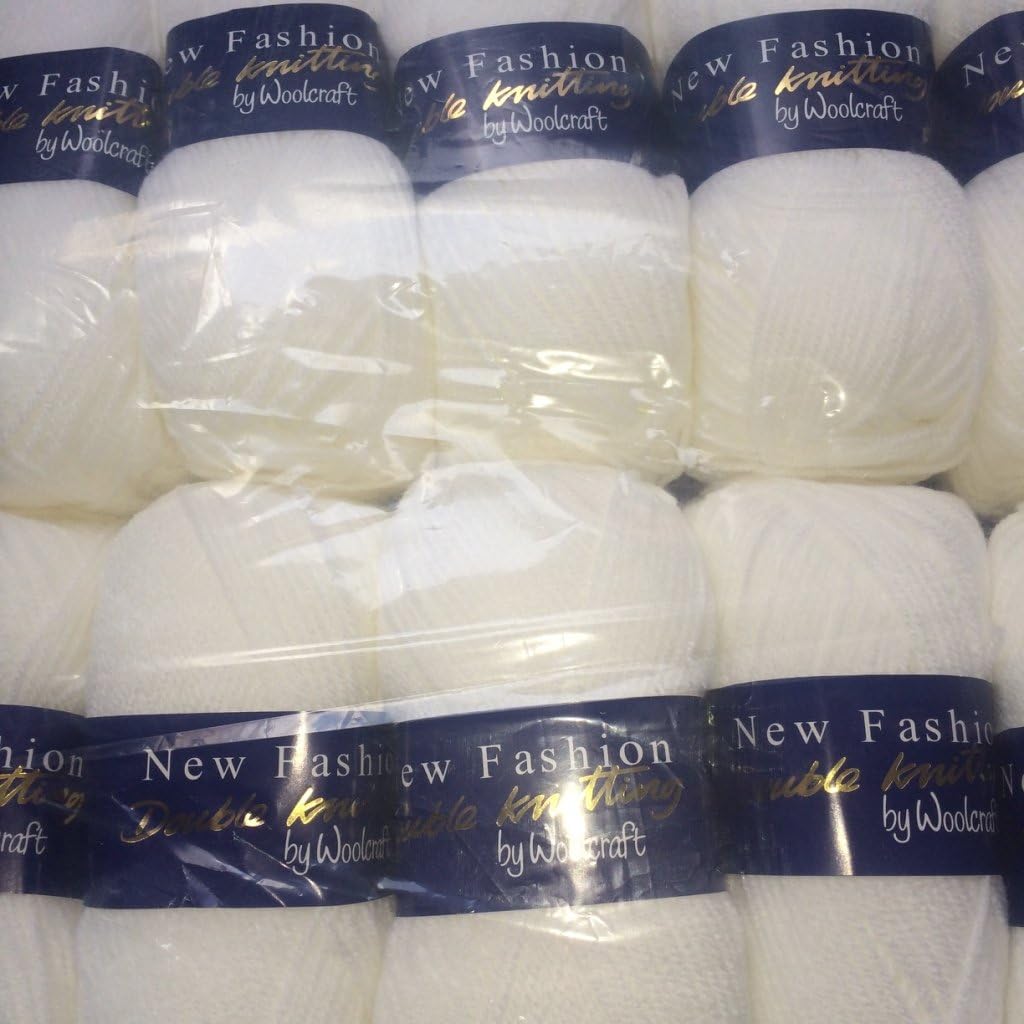 5 x 100g Woolcraft DK Double Knitting Wool Yarn, White