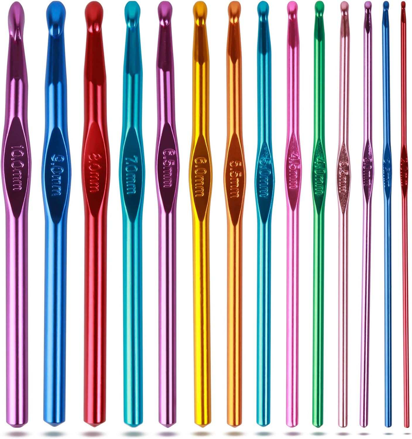Crochet Hooks Set, Aluminum Handle Knitting Needles for Arthritic Hands