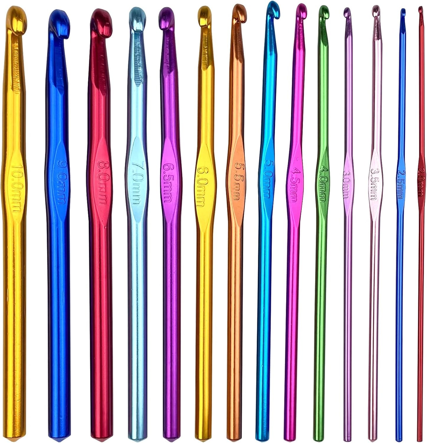 Gvolatee 14 Piece Crochet Hook Set Knitting Needles Colorful with Case