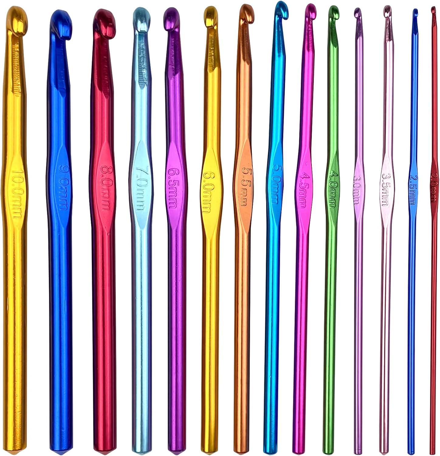 Gvolatee 14 Piece Crochet Hook Set Knitting Needles Colorful with Case