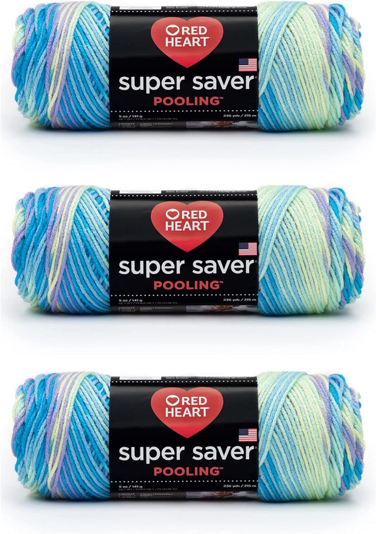 Red Heart Super Saver Yarn, 3 Pack, Stillwater