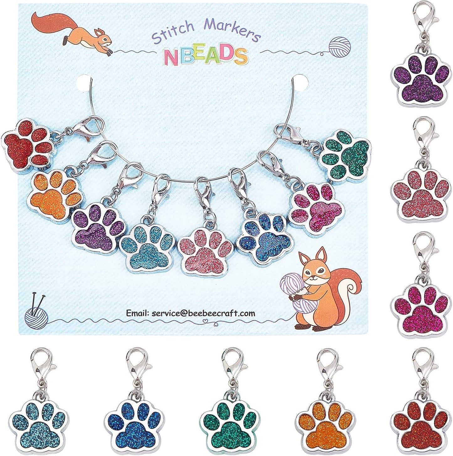 nbeads Stitch Marker, Enamel Alloy Crochet Stitch Marker Charms Removable