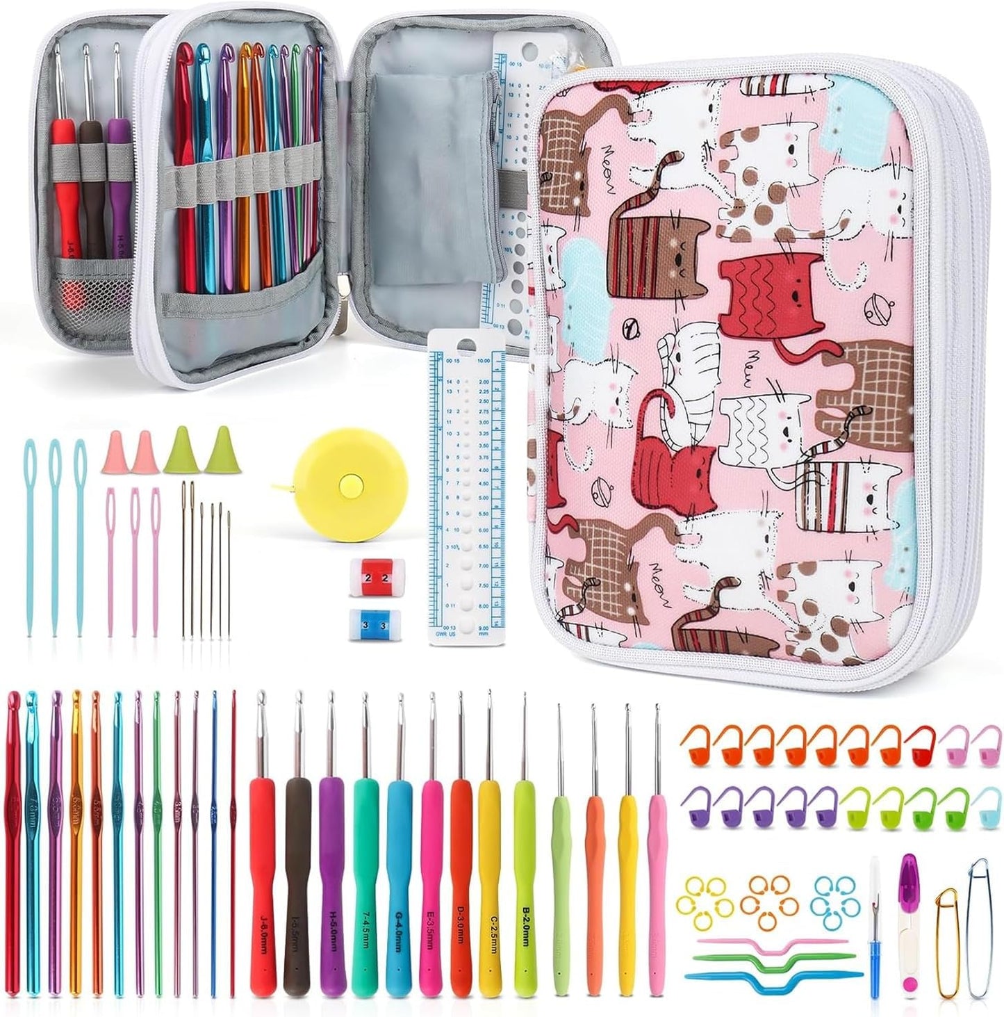 Katech Crochet Hooks Kit with Case, 99-Piece Crochet Hooks Set DIY Crochet Starter Kit